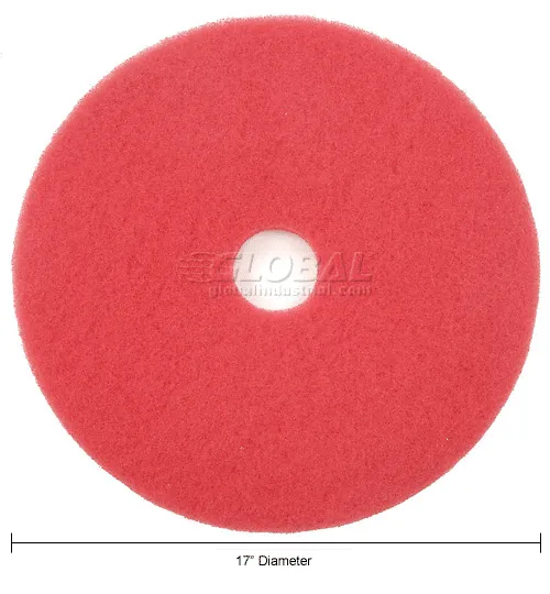 Global Industrial™ 17" Buffing Pad, Red, 5 Per Case - Image 2